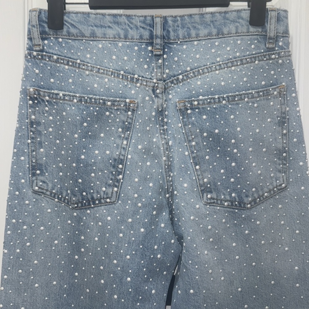 Zara Blue Straight Leg Jeans Timeless Style - Picture 3 of 5